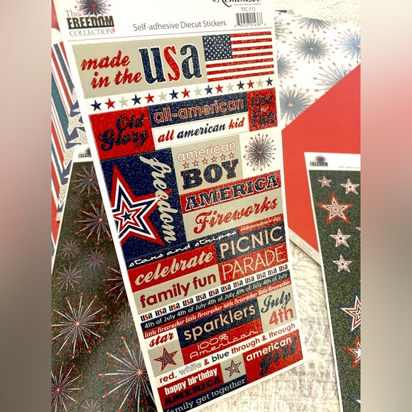 🇺🇸💥 REMINISCE “FREEDOM COLLECTION” STICKERS & SCRAPBOOK PAPER BUNDLE! - Picture 2 of 9